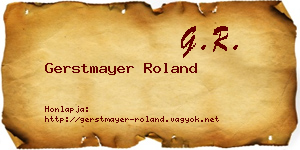 Gerstmayer Roland névjegykártya